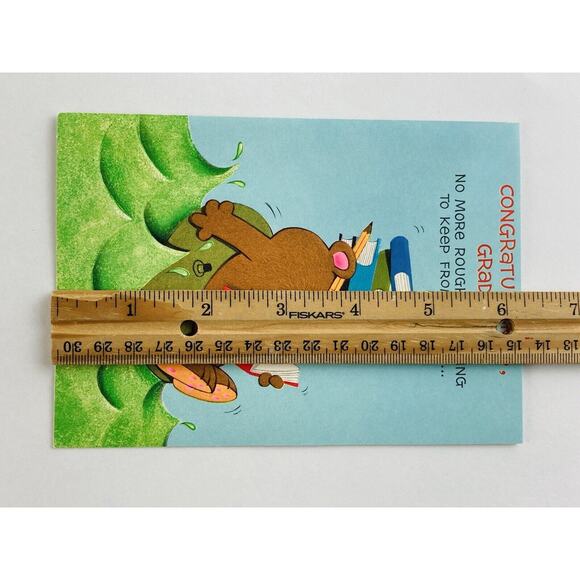 Vintage Rust Craft GRADUATION Card Pop Up 3D Bear Ship Boat Sail Ocean Cramming - Picture 8 of 8